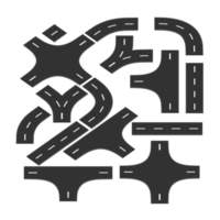 3d representación de editable la carretera modelo con isométrica estilo png
