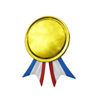 3d rendering simple gold small medal icon perspective view png