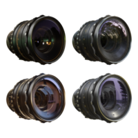 3d rendering of clear camera lens with different environment light reflection png