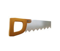 3d rendering simple shiny hand saw icon perspective view angle png