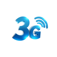 3d rendering of 3G speed internet signal icon perspective view png