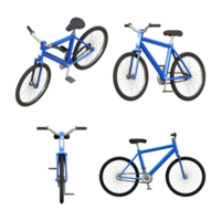 3d representación isométrica bicicleta desde varios ortográfico ver anglos png