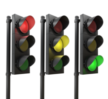 3d rendering of traffic lights red yellow green low angle view perspective png