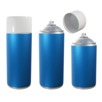 3d rendering of spray paint cans from various perspective views png