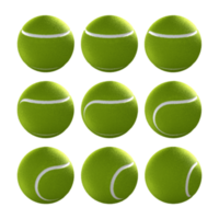 3d representación secuencial verde tenis pelota giratorio perspectiva ver png