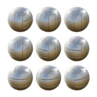 3d representación secuencial plata vóleibol giratorio perspectiva ver png