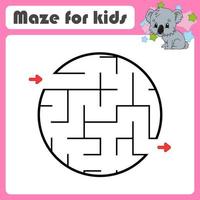 Abstract maze. Game for kids. Puzzle for children. cartoon style. Labyrinth conundrum. Color vector illustration. Find the right path. Cute character.