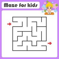 Abstract maze. Game for kids. Puzzle for children. cartoon style. Labyrinth conundrum. Find the right path. Cute character. Vector illustration.