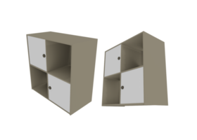 3d rendering of low poly cabinets from different perspectives png