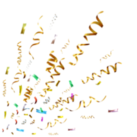 3d tolkning av konfetti band explosion spridning skinande metallisk Färg png