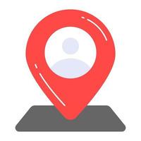 User inside map pointer denoting concept of user location vector