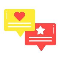 Chat bubbles having heart and star concept of feedback comments vector