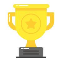 Modern and trendy vector of gold trophy, icon of achievement reward