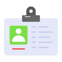 Employee id card vector design, user identification icon