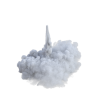 Smoke trails for missile. 3d render png