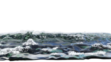 acqua onda superficie increspature isolato. 3d rendere png