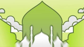 Flat animation ramadan kareem with cartoon style video