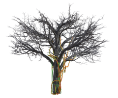 escalofriante árbol aislado, 3d hacer png