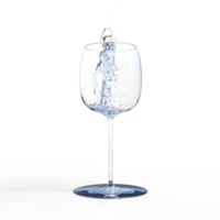 Water splash pouring into glass. 3d render isolated png