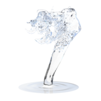 Water droplet splash isolated. 3d render png