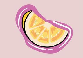 Hand drawn fresh lemon slices isolated background. Cartoon style lemon slice. vector