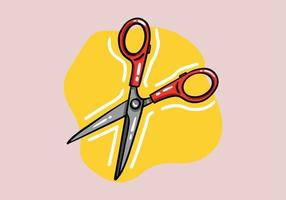 Hand drawn scissors. Vector design scissors isolated on background. Cartoon style.