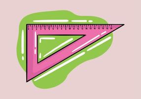 Hand drawn pink ruller triangle icon filled outline vector. isolated on background. Cartoon style. vector