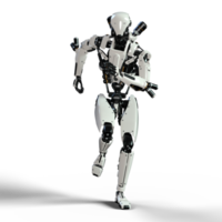 cyberpunk robot corriendo aislado. 3d hacer png