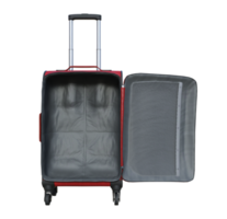 Red luggage open isolated. 3d render png