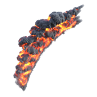 fumaça e fogo explosão isolado. 3d render png