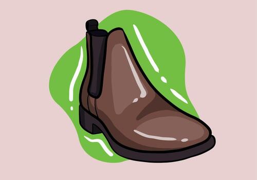 Hand drawn winter men boot. Flat Winter boot design for web, print, t-shirt and mobile. shoe boot illustration vector