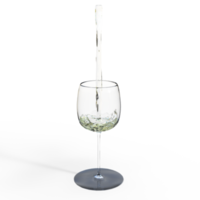 Water wine white pouring into glass. 3d render isolated png