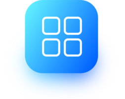 Main menu icon in square gradient colors. Application list signs illustration. png