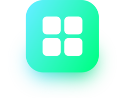 Main menu icon in square gradient colors. Application list signs illustration. png