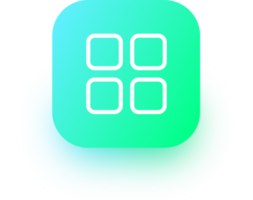 Main menu icon in square gradient colors. Application list signs illustration. png