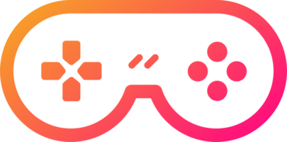 Joystick icon in gradient colors. Controller signs illustration. png