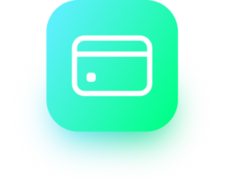 Credit card icon in square gradient colors. Payment card signs illustration. png