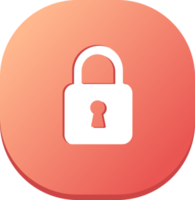 Padlock icon in flat design style. Security signs illustration. png