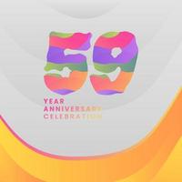 59 Years Annyversary Celebration. Abstract numbers with colorful templates. eps 10. vector