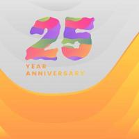 25 Years Annyversary Celebration. Abstract numbers with colorful templates. eps 10. vector