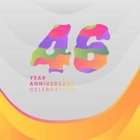 46 Years Annyversary Celebration. Abstract numbers with colorful templates. eps 10. vector