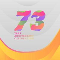 73 Years Annyversary Celebration. Abstract numbers with colorful templates. eps 10. vector