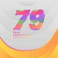 79 Years Annyversary Celebration. Abstract numbers with colorful templates. eps 10. vector