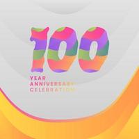 100 Years Annyversary Celebration. Abstract numbers with colorful templates. eps 10. vector