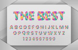 Custom typeface alphabet with abstract texture shapes. alphabet set design with abstract colorful. vector