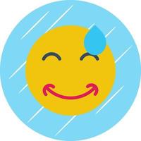 Grin Beam Sweat Vector Icon Design