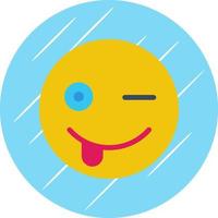 diseño de icono de vector de guiño de lengua de sonrisa