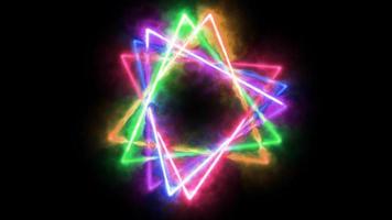 ghost energy mystery triangel colorful motion rotate clockwise on the black screen video