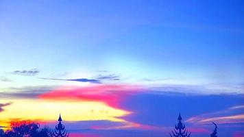 red orange yellow sunset cloud on colorful sky background video