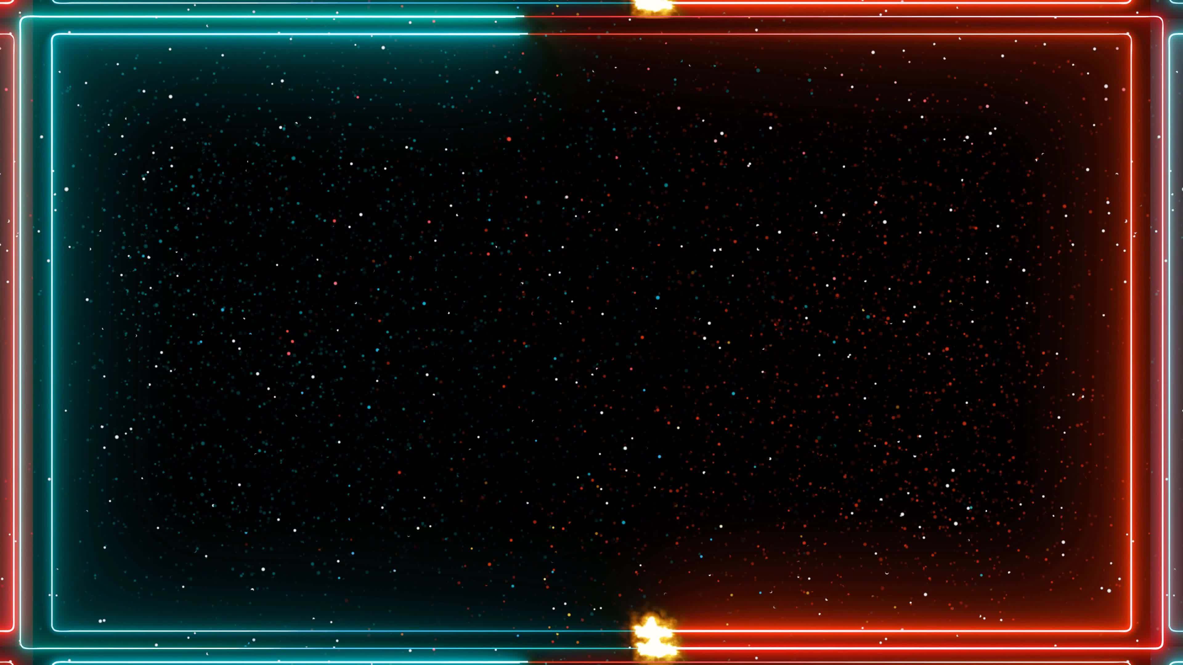 Single laser border red and blue glow energy light with particles ball